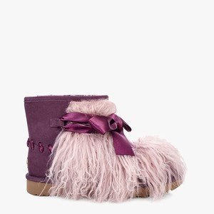 Ugg Classic Mini Mongolian Women Classic Boots Pink (2510FMEOR)